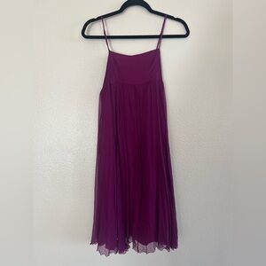 100% Silk Babydolll Dress Dark Magenta/Plum, Size 4 (Small)